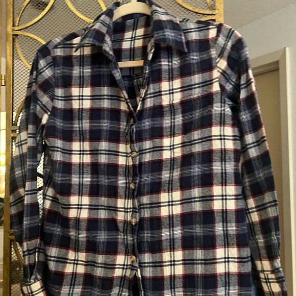 LAST CHANCE REMOVING TONIGHT ~ Like New Brandy Melville Blue Plaid Flannel O/S - Picture 1 of 6